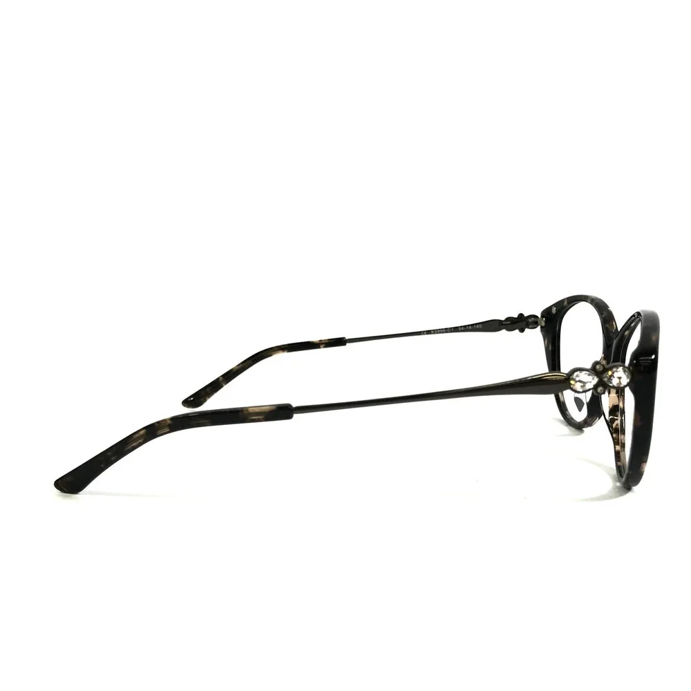Clip Tech Eyeglasses Frames K3996-C1 Gray Cat Eye Full Rim w/ Clip Ons 54-14-140